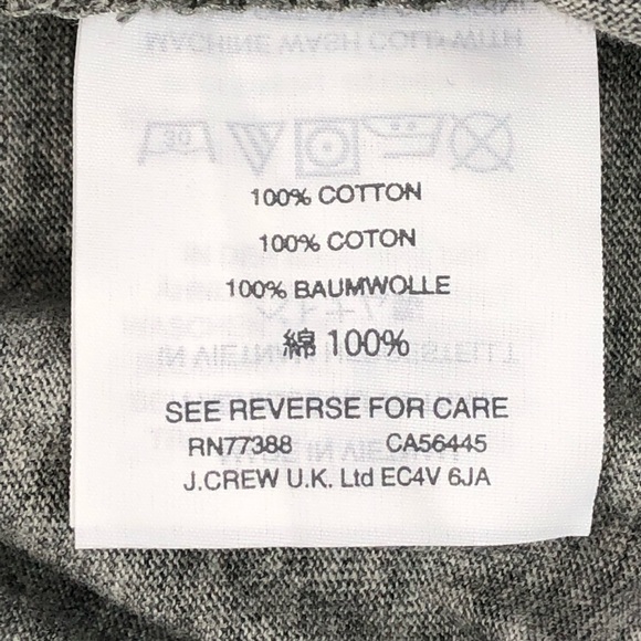 J. Crew Twist Hem Gray Cotton Long Sleeve Tee M - Picture 4 of 8